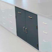 Lab Base Cabinet 47"W x 22-1/2"D x 35-3/4"H, 2 Drawers, 2 Cupboard Doors, W/1 Shelf, Model Gray