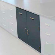 Lab Base Cabinet 47"W x 22-1/2"D x 35-3/4"H, 2 Drawers, 2 Cupboard Doors, W/1 Shelf, Stone Gray
