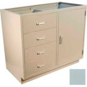 Lab Base Cabinet 35"W x 22-1/2"D x 35-3/4"H, 4 Drawers, 1 Side Cupboard Door, W/1 Shelf, Model Gray