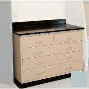Lab Base Cabinet 35"W x 22-1/2"D x 35-3/4"H, 2 Drawers & 3 Full Width Drawers, Model Gray
