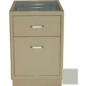 Lab Base Desk Height Cabinet 18"W x 22-1/2"D x 28-1/2"H, 1 Drawer, 1 Filing Drawer, Champagne