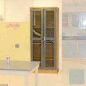 Lab Wall Freestanding Cabinet 35"W x 18"D x 84-1/4"H, 2 Glass Doors, 5 Adj Shelves, Champagne