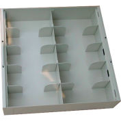 Fenco Steel Cash Tray P-13 - 10 Currency Compartments 15"W x 15"D x 3-5/16"H Champagne
