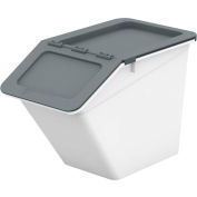 Shuter Stack & Nest Storage Bin 1010110 - White with Gray Lid 8-7/8"L x 16-1/8"W x 11-1/4"H