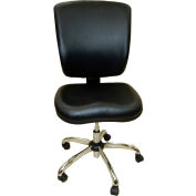 ShopSol Dental Lab Chair with Vinyl Seat and Backrest, Black