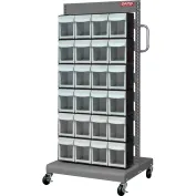 Bin Cart w/ 7 Sliding Clear View Dividable Grid Containers - 69H