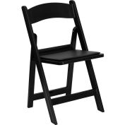 Flash Furniture Resin Folding Chair with Vinyl Seat - Black - Pkg Qty 4