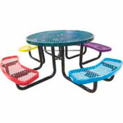 46" Round Child's Picnic Table, Expanded Metal, Portable Mount, Multi Colors