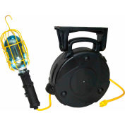 Lind Equipment 8050-103 50' 14/3 SJTW Cable Reel, LE103 Heavy-Duty Incand. Work Light, 13A Outlet