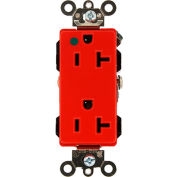 Leviton 16362-Hgr 20a, 125v, Decora Plus Duplex Receptacle, Self Grounding, Red - Pkg Qty 10