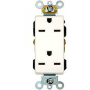 Leviton 16662-W 15a, 250v, Decora Plus Dplx Recpt., Commercial Grade, Self Grounding, Wht - Pkg Qty 10