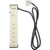 Leviton 5300-HT2 20A Surge Strip, 6-Outlet, Hosp. Grade Components, 6-ft Cord