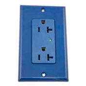 Leviton 5380-B Decora Duplex Surge Suppressor Receptacle Iso Ground, 20a, Blue