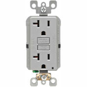 Leviton GFNT2-GY 20A SmartlockPro Self-Test GFCI Duplex Recpt, Ind Light, Wire Leads, Gray