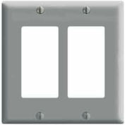 Leviton 80409-GY 2-Gang Decora/GFCI Device Decora, Standard, Thermoset, Gray