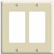 Leviton 80409-I 2-Gang Decora/GFCI Device Decora, Standard, Thermoset, Ivory - Pkg Qty 25