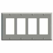 Leviton 80412-GY 4-Gang Decora/GFCI Device Decora, Standard, Thermoset, Gray