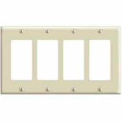 Leviton 80412-NT 4-Gang Decora/GFCI Device Decora, Standard, Lt Almond