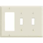 Leviton 80421-I 3-Gang 2-Toggle 1-Decora/GFCI Device Combo, Standard, Ivory