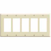 Leviton 80423-I 5-Gang Decora/Gfci Device Decora, Standard, Thermoset, Ivory - Min Qty 18