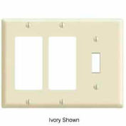 Leviton 80431-I 3-Gang 1-Toggle 2-Decora/GFCI Device Combo, Standard, Ivory