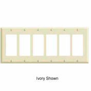 Leviton 80436-E 6-Gang Decora/Gfci Device Decora, Standard, Thermoset, Black - Min Qty 15