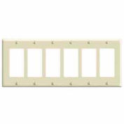 Leviton 80436-I 6-Gang Decora/Gfci Device Decora, Standard, Thermoset, Ivory - Min Qty 15