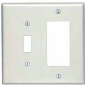 Leviton 80605-T 2-Gang 1-Toggle 1-Decora/GFCI Device Combo, Light Almond