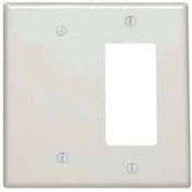 Leviton 80608-I 2-Gang 1-Blank 1-Decora/GFCI Device Combo, Ivory - Pkg Qty 25