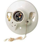Leviton 9726-C2 Med Base 1 Piece Glazed Porcelain Outlet Bx Mount Incandescent Lampholder-Min Qty 24