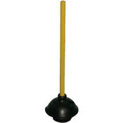 Unisan 6" Dia. Toilet/Drain Plunger Head W/ 20" Plastic Handle, 6 Pack - BWK09201