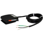 Linemaster 971-DC3JM Aquiline Foot Switch W/8' Cord & 3 Prog Plug, Maintained, Dark Gray, Plastic