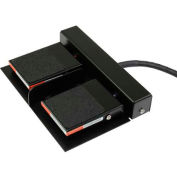 Linemaster Twin T-91-SC48 Treadlite II Twin Foot Switch W/Wiring Channel & 8' Cord, Momentary, Steel