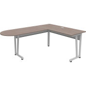 Linea Italia® L Shaped Desk - 70-6/7"W x 55-1/8"D - Workstation Corner - Ash