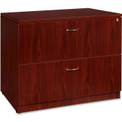 Lorell® 2-Drawer Lateral File - 35"W x 22"D x 29-1/2"H - Mahogany - Essentials Series
