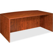 Lorell® Bow Front Desk Shell - 72"W x 36"D x 29-1/2"H - Cherry - Essentials Series