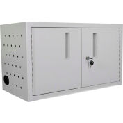 Luxor Wall/Desk Tablet Charging Cabinet For 16 Devices, 25"W x 13"D x 14-1/2"H, Gray