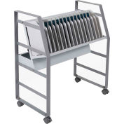 Luxor Tablet/Chromebook Open Charging Cart for 16 Devices, 27"W x 14-3/4"D x 30"H, Gray/White