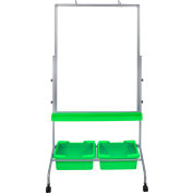 Luxor Magnetic Steel Mobile Markerboard Easel - Double-Sided with Storage Bins