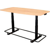 Luxor Electric Adjustable Conference Table with Footrest Bar - 72"L x 36"W - White Oak