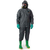 Pyrolon Coverall, Attached Hood, Elastic Face, Wrists and Boots, L, 6/Case, Lakeland, 51150L