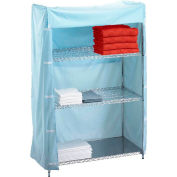 R&B Wire Products 243672C Linen Cart Nylon Cover, 36"L x 24"W x 72"H, Light Blue