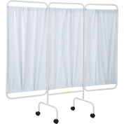 R&B Wire Products PSS-3C Mobile 3-Panel Privacy Screen, 81"L x 69"H, White Vinyl Panels