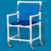 IPU® VLOF9200OS Oversize Open Front Soft Seat Shower Chair, 400 lbs. Capacity, Blue