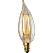 LuminanceL7580-2 CA12 Flame Tip Nostalgia LED Filament Bulb in Amber, 1.5W, 130 Lumens, 2500K
