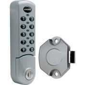 LockeyUSA Electronic Keypad Cabinet & Locker Lock EC780SVSLAM - Vertical Keypad - SLAM Latch, Silver