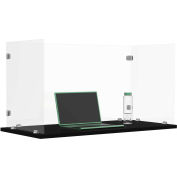 Luxor Clear Trifold Acrylic Desk Shield - 46"W x 24"H - RECLAIM® Series