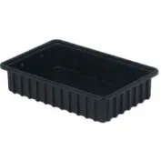 Sterilite 16929006 Stackable Storage Crate, Plastic, Black, 15-1/4 in L,  13-3/4 in W, 10-1/2 in H