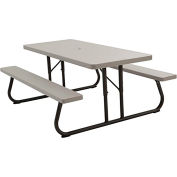 Lifetime® Fold-Away Picnic Table - 72" x 30" Top - Putty