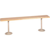 Lyon Locker Bench Hardwood Top w/Standard Wedgewood Blue Pedestals BB5794 - 48"W x 9-1/2"D x 18"H